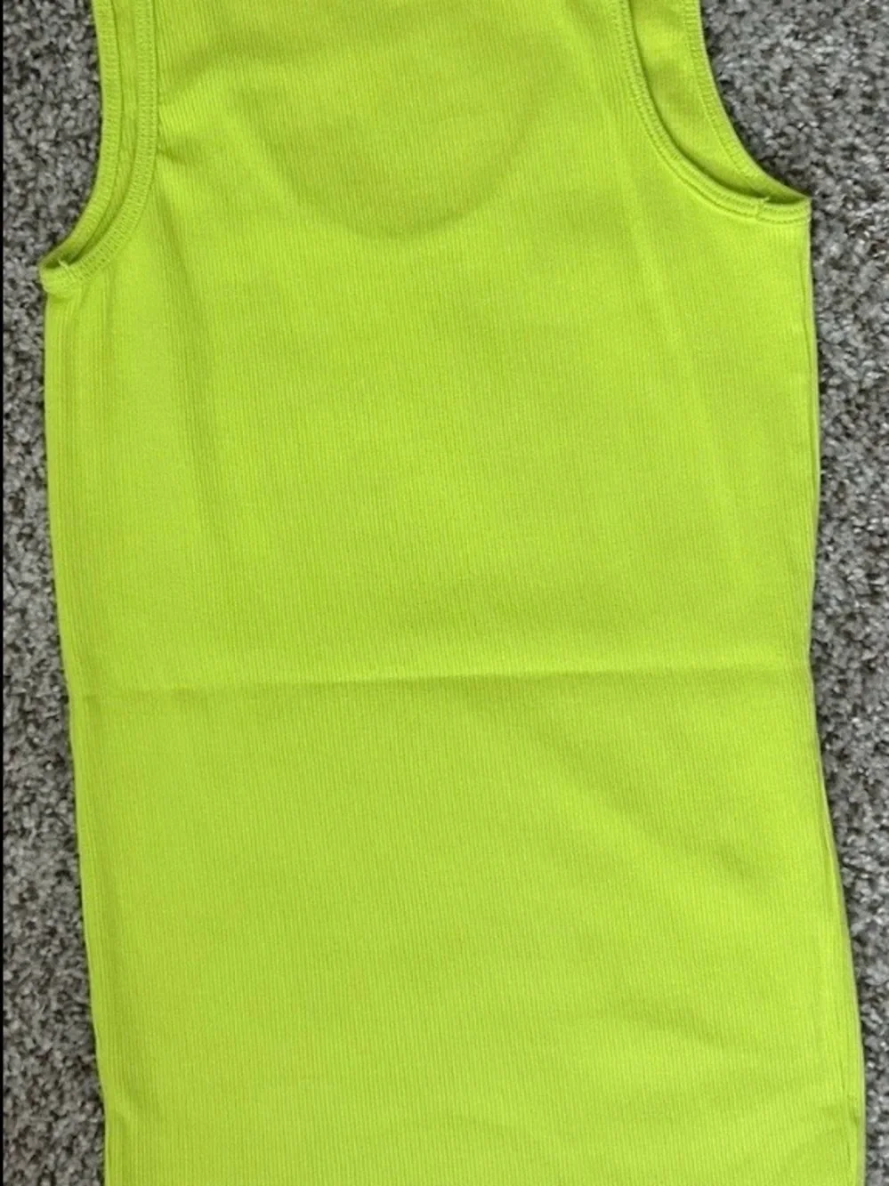 VTG Nike The Athletic Dept Ribbed Tank Top Lime Green Neon Swoosh Y2K Small